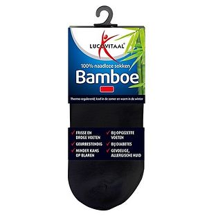 Lucovitaal Bamboe Enkelsokken Zwart 35-38 1PR Lucovitaal Bamboe Enkelsokken Zwart 35-38 1PR