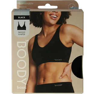 Boody Padded Shaper Crop Bra Zwart L 1ST Boody Padded Shaper Crop Bra Zwart L 1ST