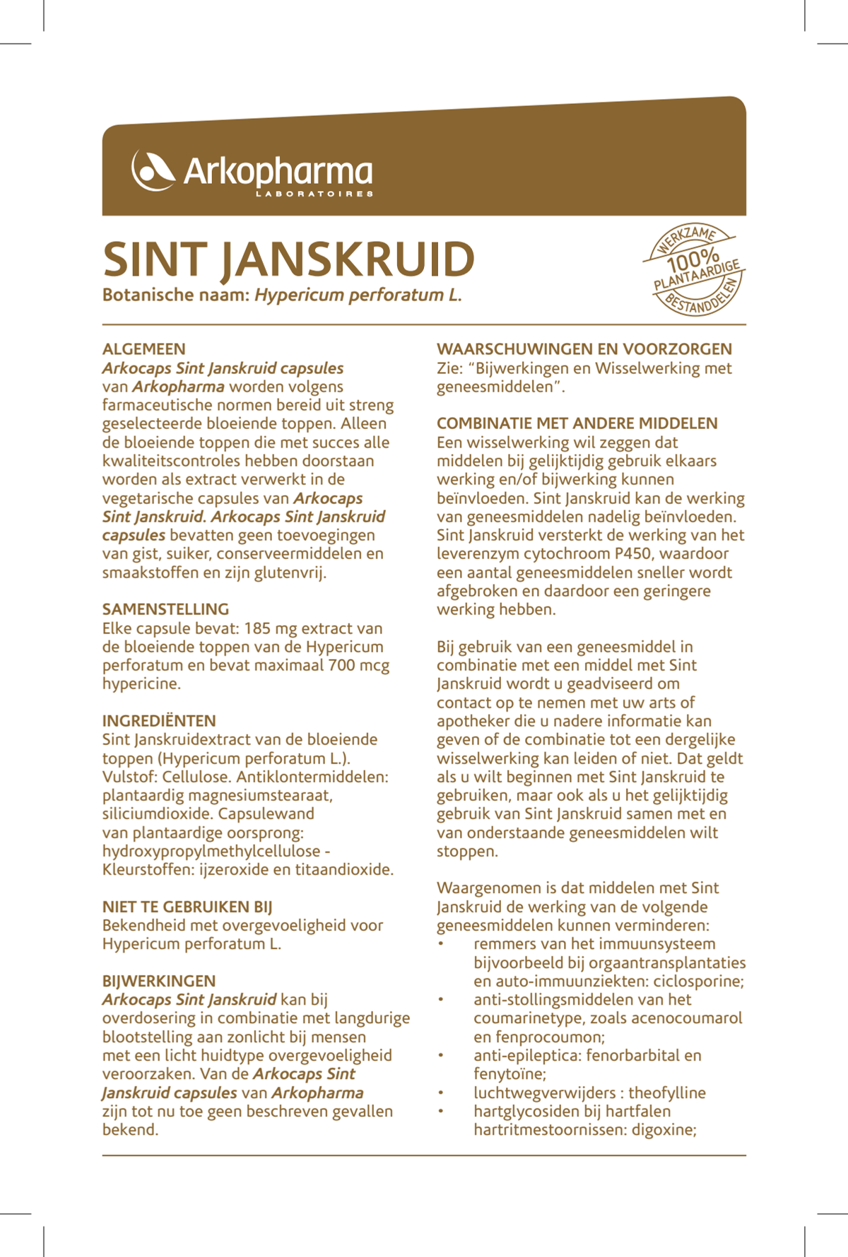Sint Janskruid Capsules afbeelding van document #1, instructions