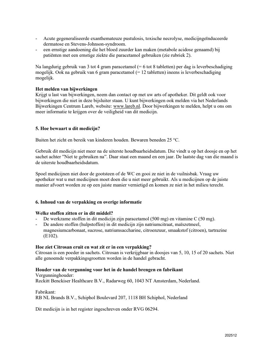 Hete Citroendrank Sachets afbeelding van document #6, leaflet
