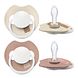 Difrax LOVI Fopspeen Dynamisch 0-6 m Prime Glow Ivory Blush 2ST fopspeen van diverse kanten