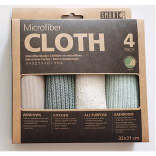 Smart Microfiber System Microvezeldoekjes Grijs 4ST