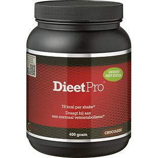 DieetPro Shake - Chocolade Met Stevia 400GR DieetPro Shake - Chocolade Met Stevia 400GR