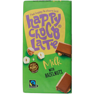 Happy Chocolate Melk Hazelnoot 200GR Happy Chocolate Melk Hazelnoot 200GR