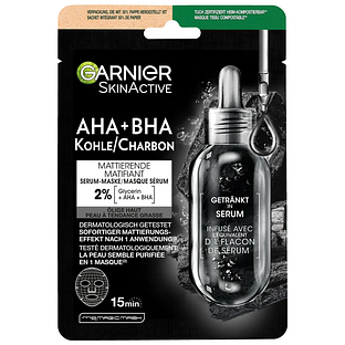 Garnier SkinActive AHA + BHA Charbon Serum Masker 28GR