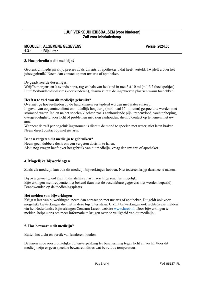 Verkoudheids Balsem Kind Blauw afbeelding van document #3, leaflet