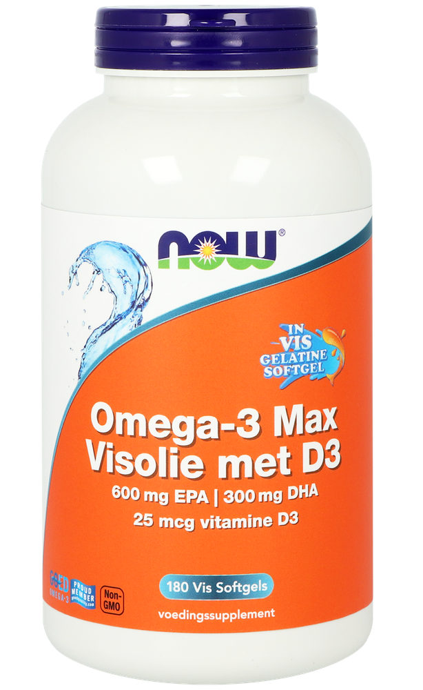 NOW Omega-3 Max Visolie met D3 Softgels 180SG