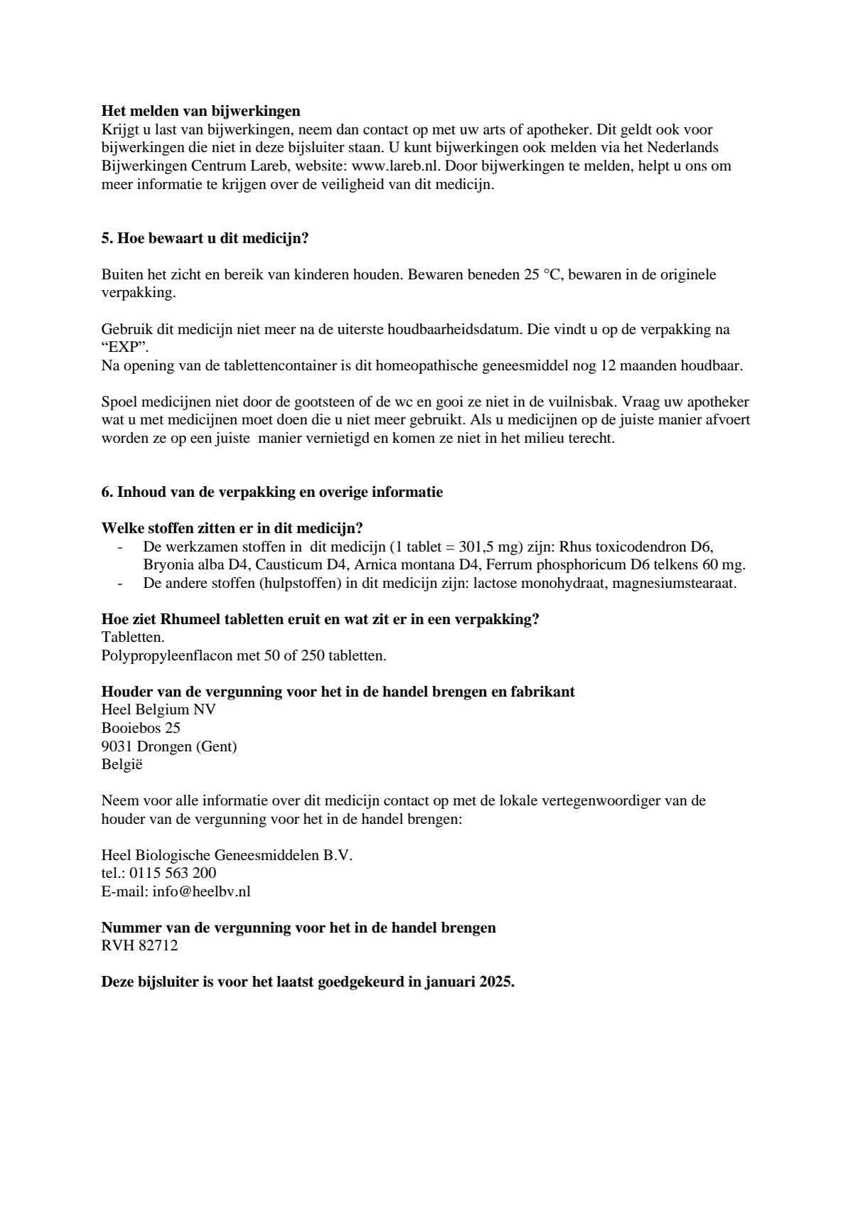 Rhumeel Tabletten afbeelding van document #3, leaflet