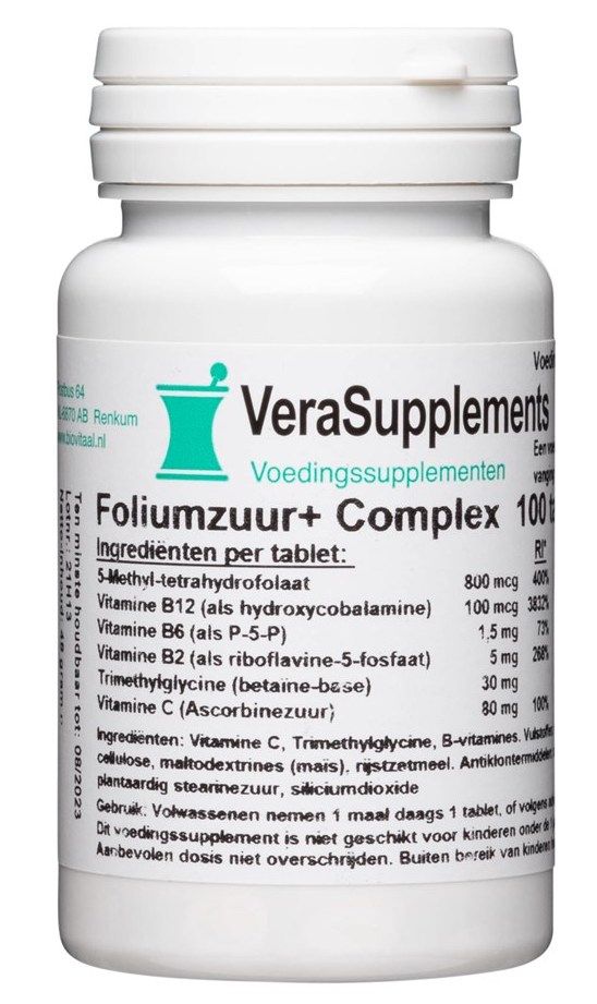 VeraSupplements Foliumzuur+ Complex Tabletten 100TB