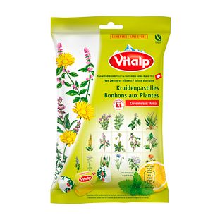 Vitalp Kruidenpastilles Citroen Melisse Suikervij 75GR Vitalp Kruidenpastilles Citroen Melisse Suikervij 75GR