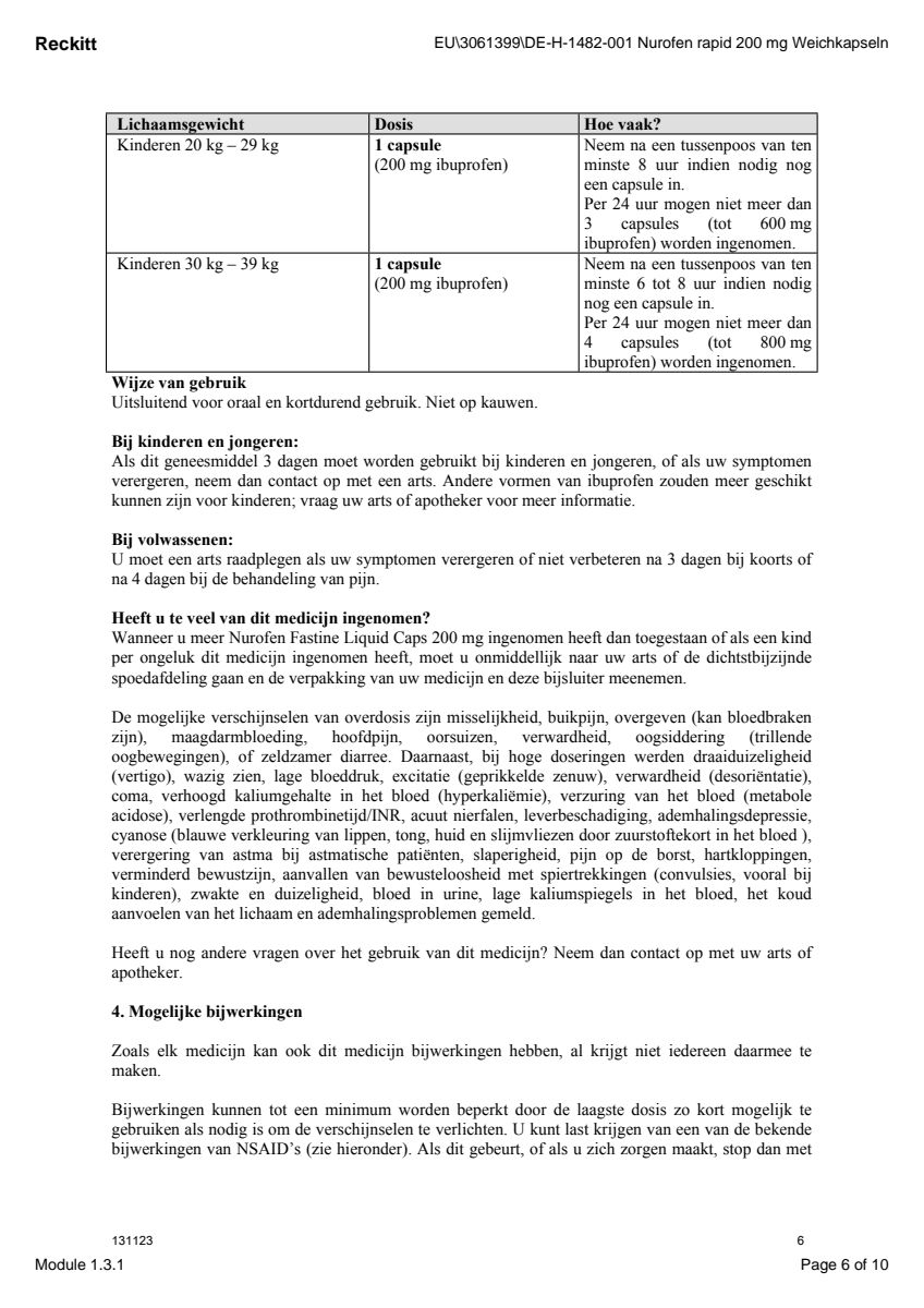Fastine 200mg Ibuprofen Capsules afbeelding van document #6, leaflet