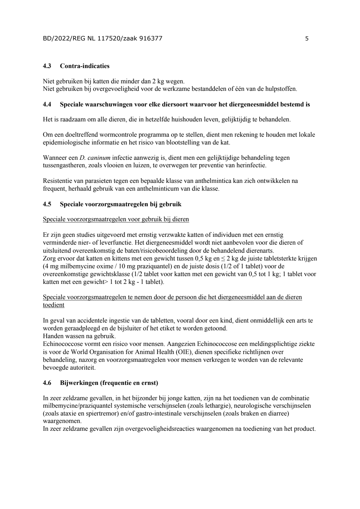 Milquestra Ontwormingsmiddel Katten vanaf 2KG afbeelding van document #5, leaflet