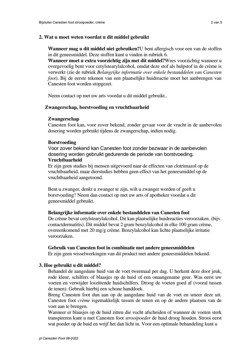 Foot Crème bij Voetschimmel afbeelding van document #2, leaflet