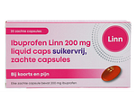 Linn Ibuprofen Liquid Caps 200mg Suikervrij 20ST Linn Ibuprofen Liquid Caps 200mg Suikervrij 20ST
