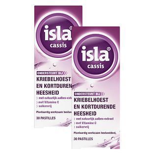 Isla Cassis Keelpastilles - bij kriebelhoest en kortdurende heesheid Duoverpakking 2x30ST