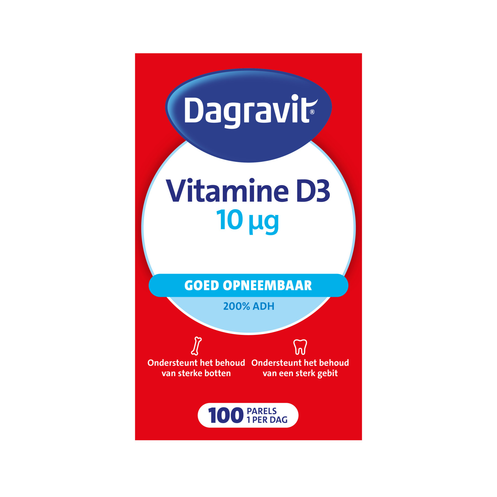 Dagravit Vitamine D 10 mcg Parels 100ST