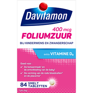Davitamon Foliumzuur met Vitamine D3 Smelttabletten 84TB