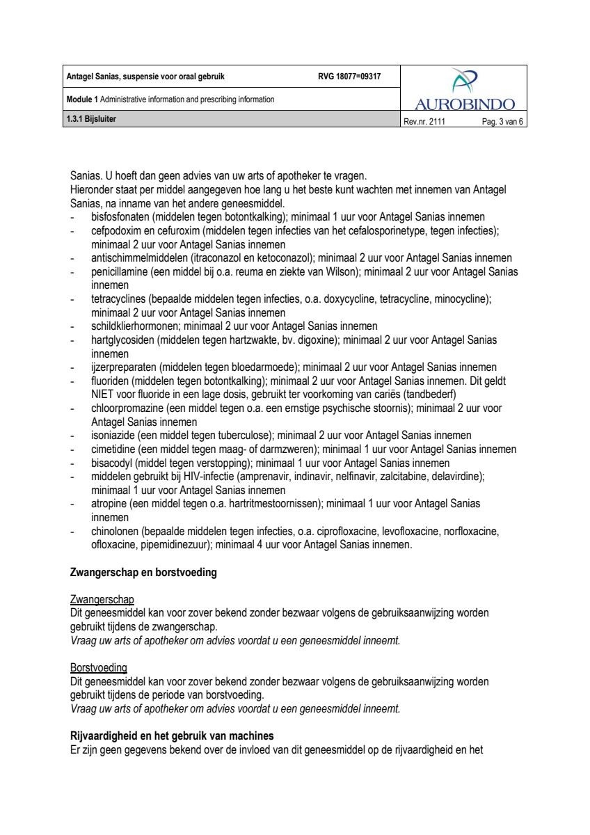 Antagel Sanias Suspensie afbeelding van document #3, leaflet