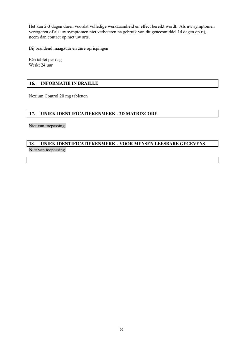 Control Tabletten - voor brandend maagzuur afbeelding van document #36, leaflet