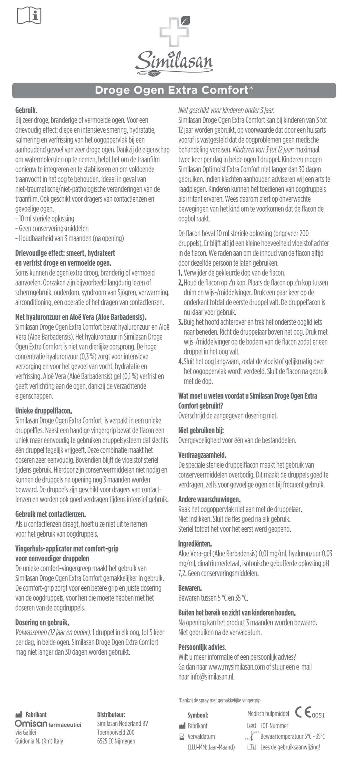 Droge Ogen Extra Comfort Oogdruppels afbeelding van document #1, instructions