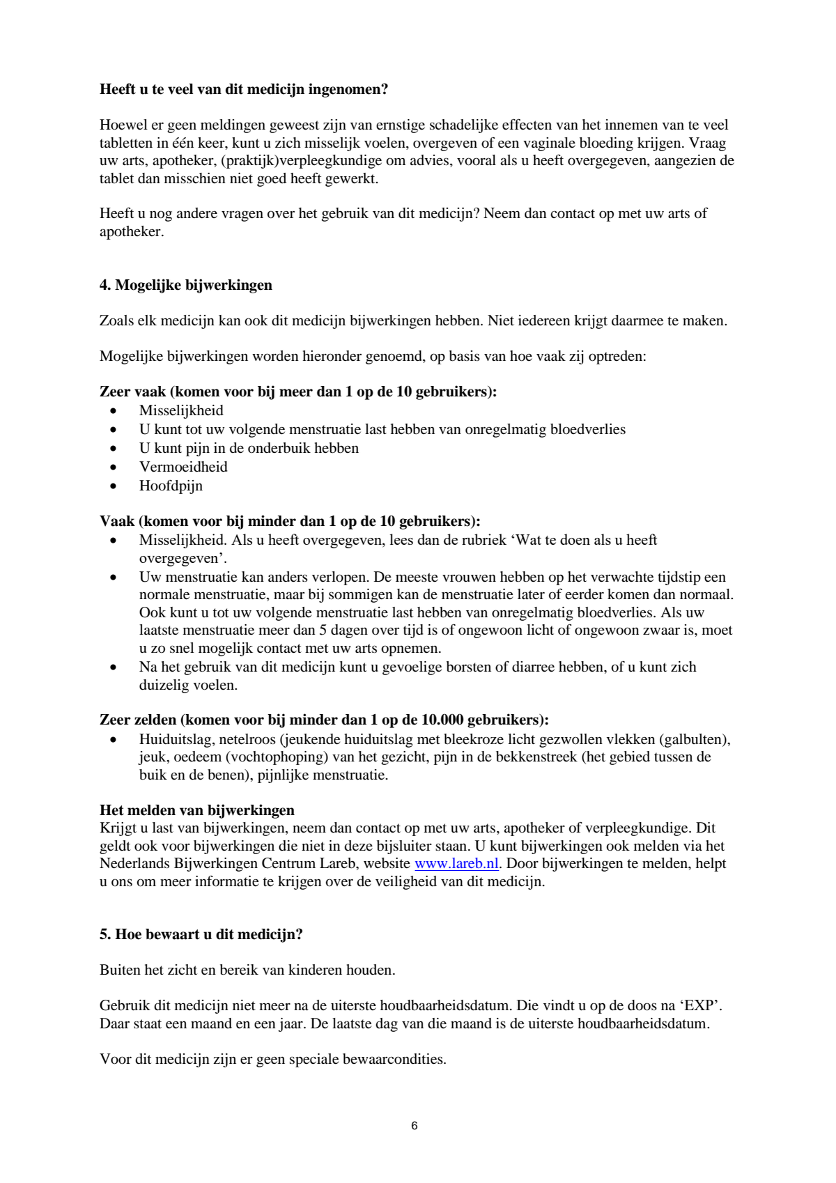 Morning After Pil 1,5 mg afbeelding van document #6, leaflet
