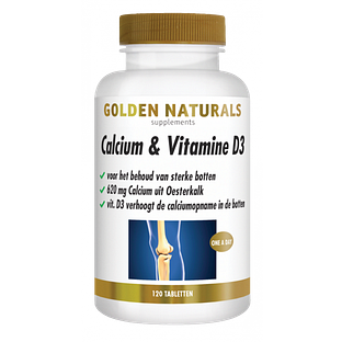 Golden Naturals Calcium & Vitamine D3 Tabletten 120TB