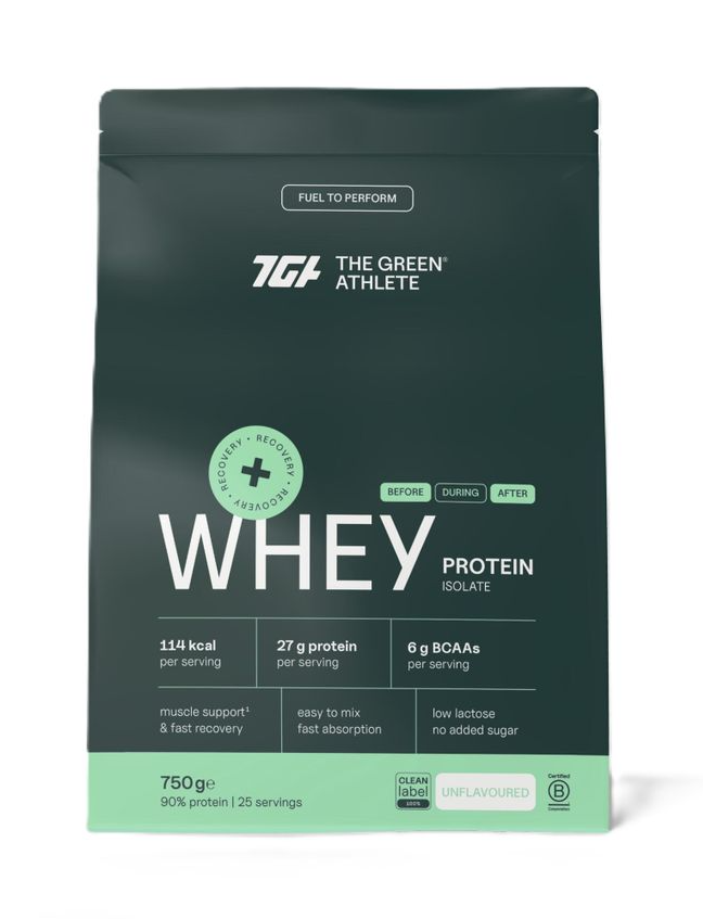 The Green Athlete Whey Protein Isolate Unflavoured Poeder afbeelding 1