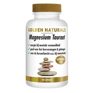 Golden Naturals Magnesium Tauraat Capsules 180VCP