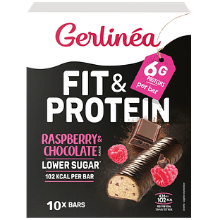 Gerlinéa Fit & Protein Raspberry & Chocolate Maaltijdrepen 10ST Gerlinéa Fit & Protein Raspberry & Chocolate Maaltijdrepen 10ST