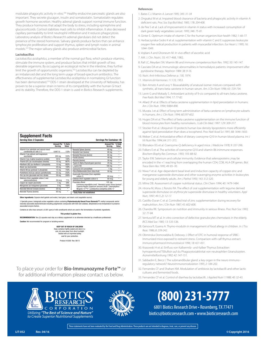 Bio-Immunozyme Forte Capsules afbeelding van document #2, instructions