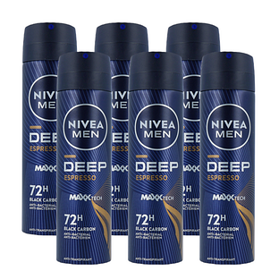 Nivea Men Deep Espresso Anti-Transpirant Spray Voordeelverpakking 6x150ML