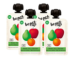 Be Plus Knijpfruit  Apple Pear &amp; Apricot Multiverpakking 4x100GR