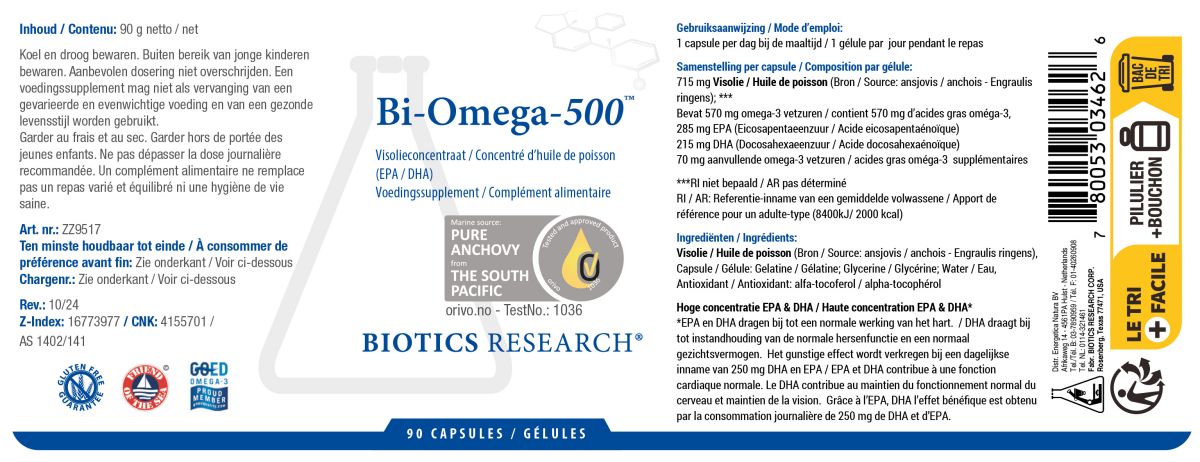 Bi-Omega-500 Capsules afbeelding van document #1, label