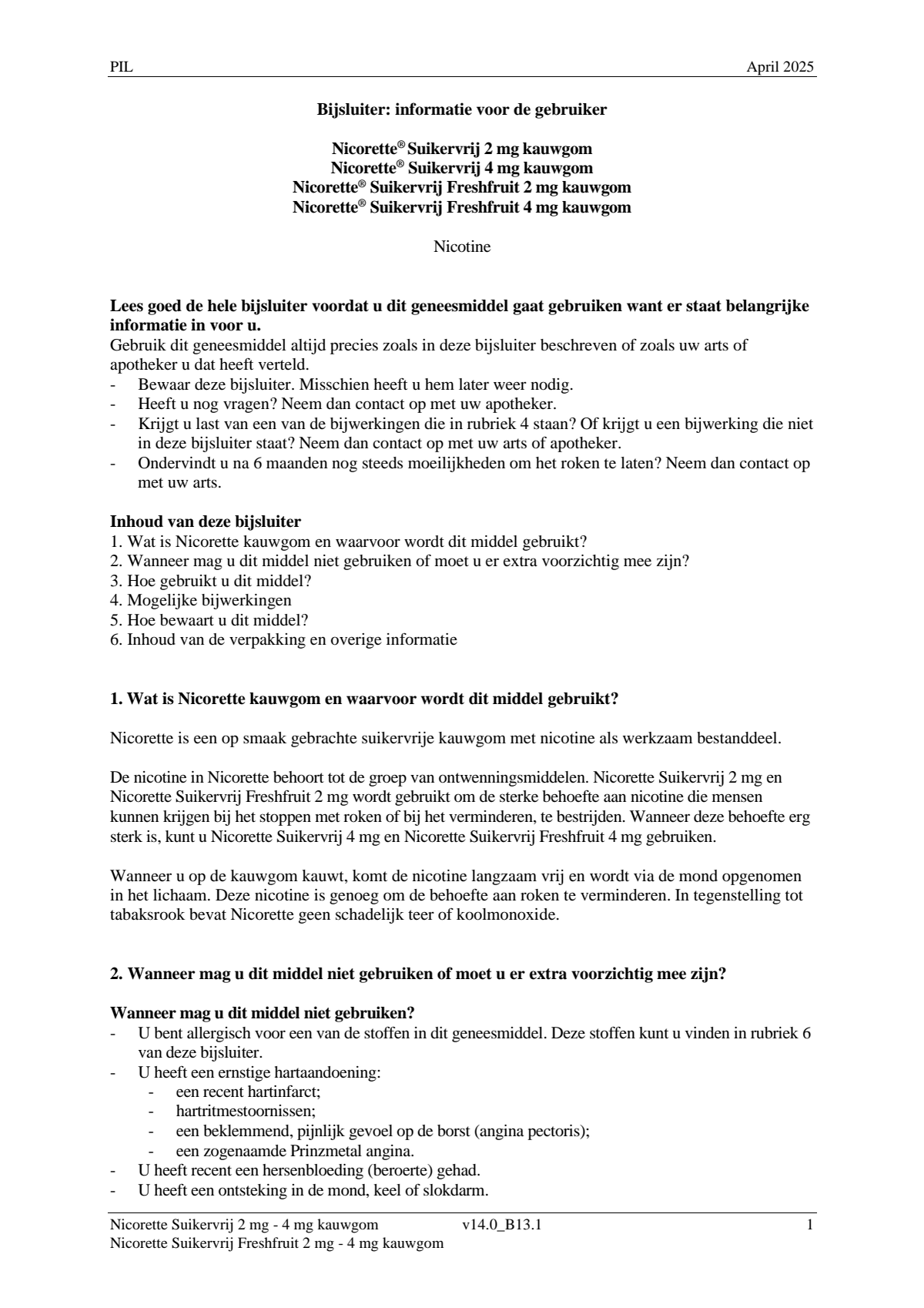 Suikervrij Freshfruit 2mg Kauwgom afbeelding van document #1, leaflet