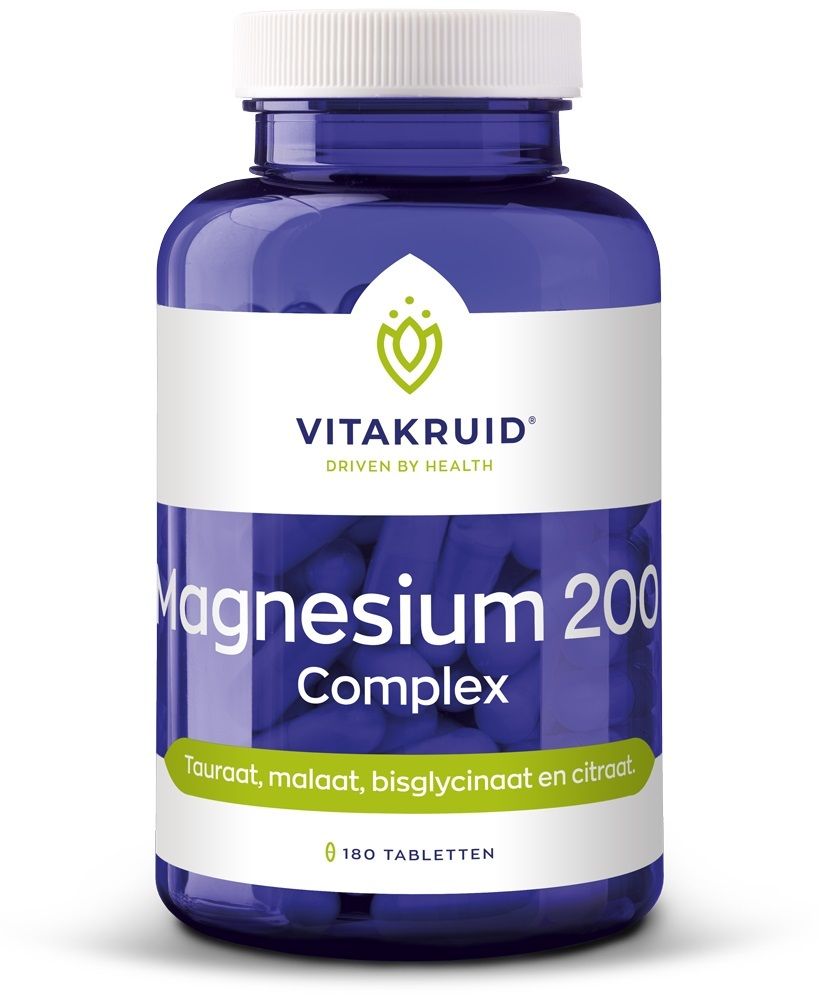 Vitakruid Magnesium 200 Complex Tauraat Malaat Bisglycinaat 180TB