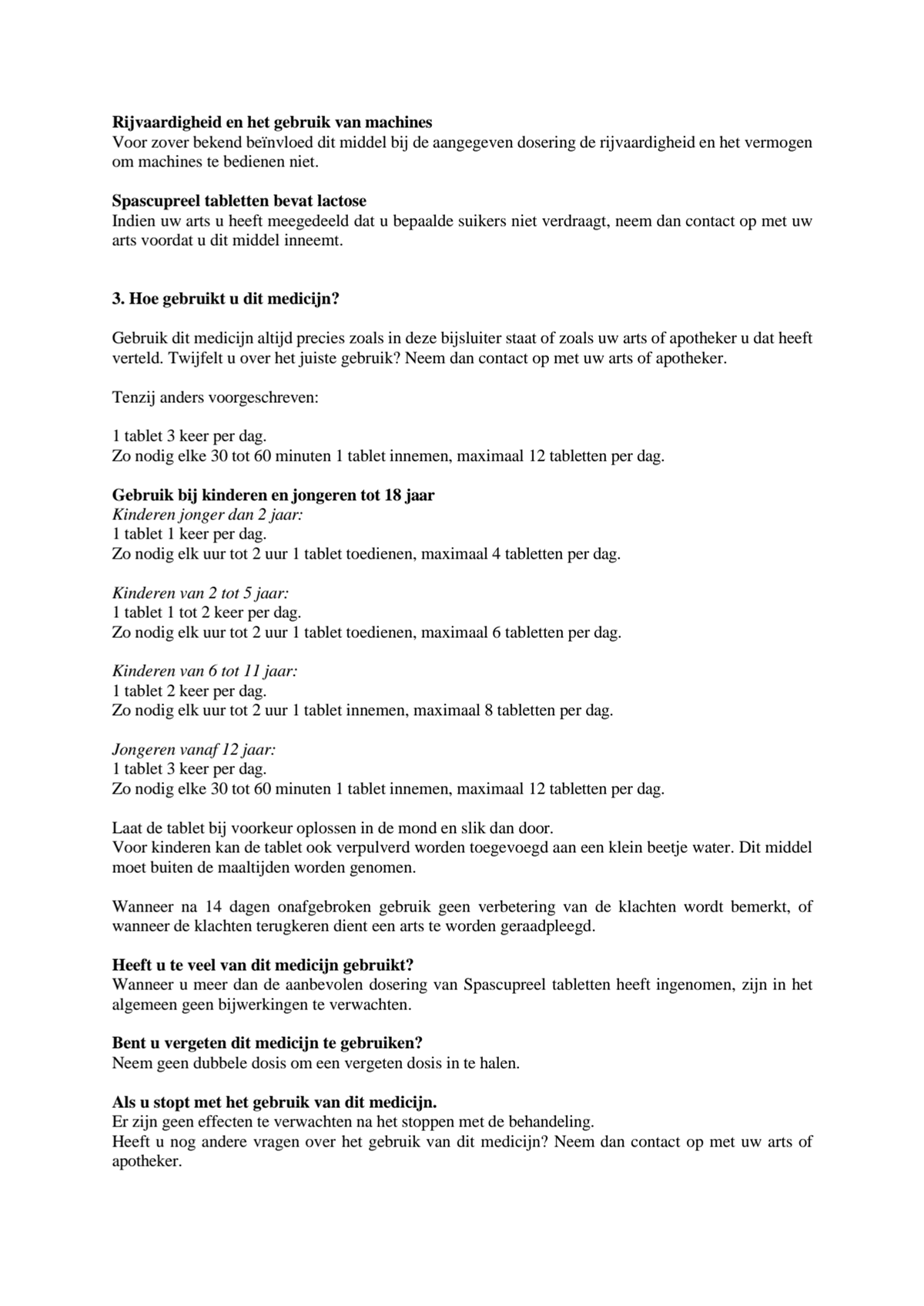 Spascupreel H Tabletten afbeelding van document #2, leaflet