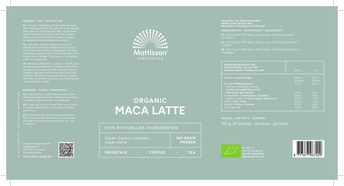 Maca Latte afbeelding van document #1, label