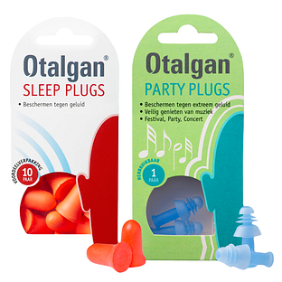 Otalgan Party Plugs Oordoppen Set - Sleep Plugs Oordopjes Voordeelpak en Party Plugs Oordopjes - 2 Stuks