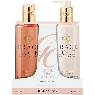 Grace Cole Ginger Lily & Mandarin Pampering Body Care Duo 600ML Grace Cole Ginger Lily & Mandarin Pampering Body Care Duo 600ML
