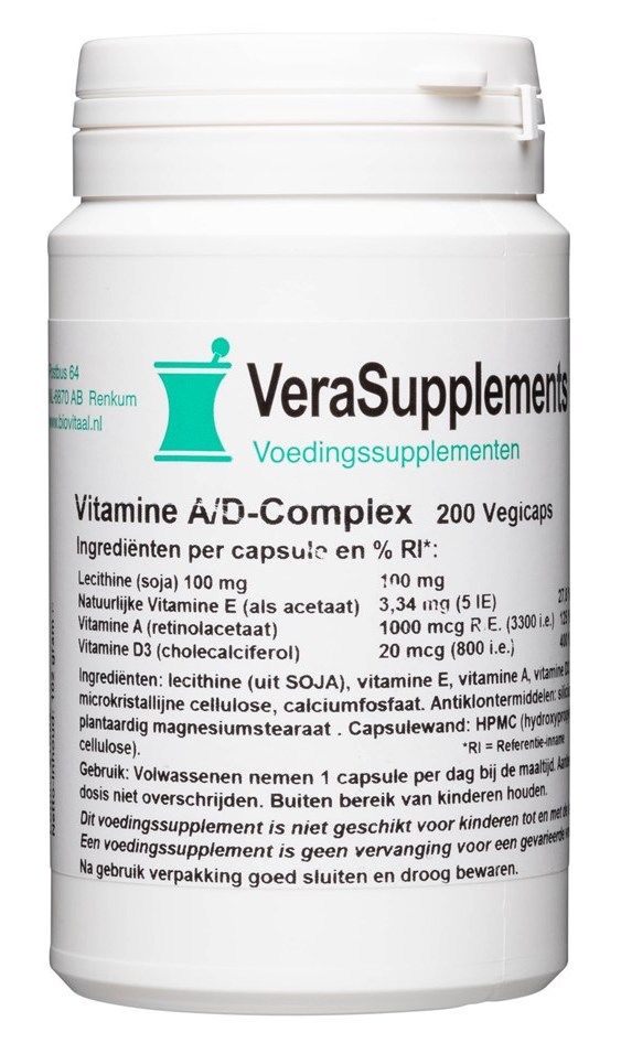 VeraSupplements Vitamine A/D Complex Capsules 200CP