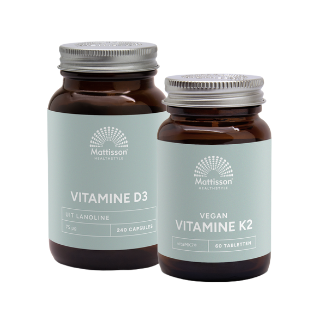 Mattisson HealthStyle Vitamine D3 en Vitamine K2 Combi Set 2 Stuks Mattisson HealthStyle Vitamine D3 en Vitamine K2 Combi Set 2 Stuks