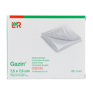 Lohmann & Rauscher Gazin Gaaskompres 7,5x7,5cm 10ST Lohmann & Rauscher Gazin Gaaskompres 7,5x7,5cm 10ST