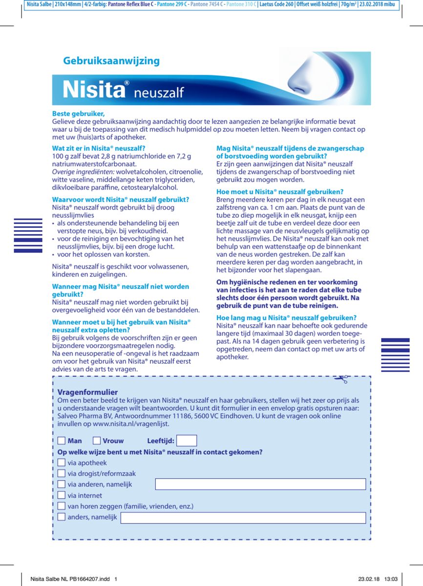 Neuszalf - bij droog neusslijmvlies afbeelding van document #1, instructions