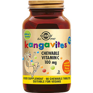 Solgar Kangavites Vitamine C 100 mg Kauwtabletten voor Kinderen 90KTB