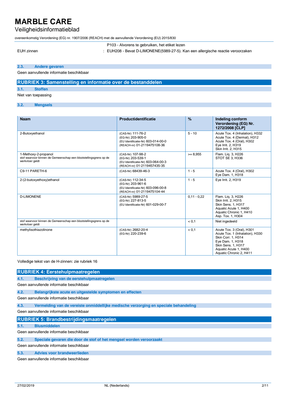 Marble Care Marmer Reiniger afbeelding van document #2, info_folder