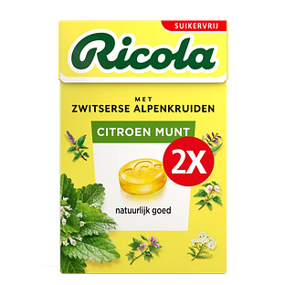 Ricola Keelpastilles Citroen Munt Suikervrij 100GR