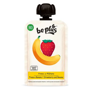 Be Plus Knijpfruit Strawberry & Banana 100GR