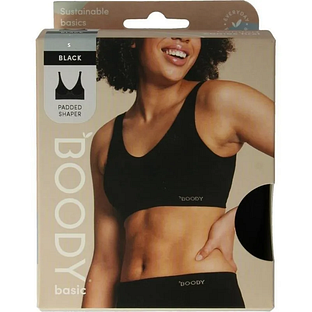 Boody Padded Shaper Crop Bra Zwart S 1ST Boody Padded Shaper Crop Bra Zwart S 1ST