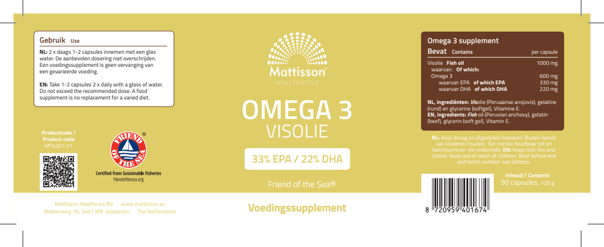 Omega 3 Visolie Capsules afbeelding van document #1, label