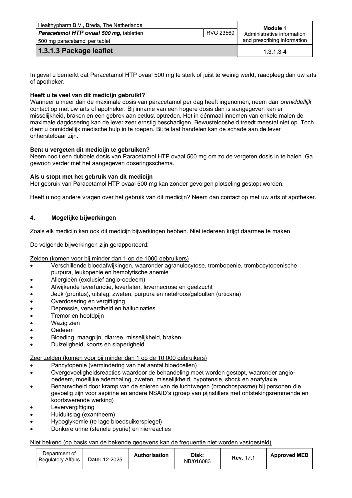 Paracetamol 500mg Caplet afbeelding van document #4, leaflet